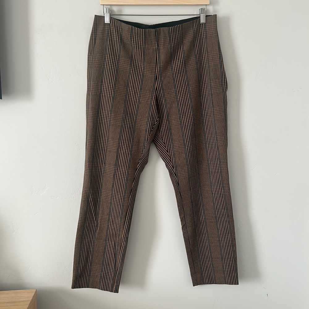 A New Day | Brown Cattail Plaid Fitted Pants